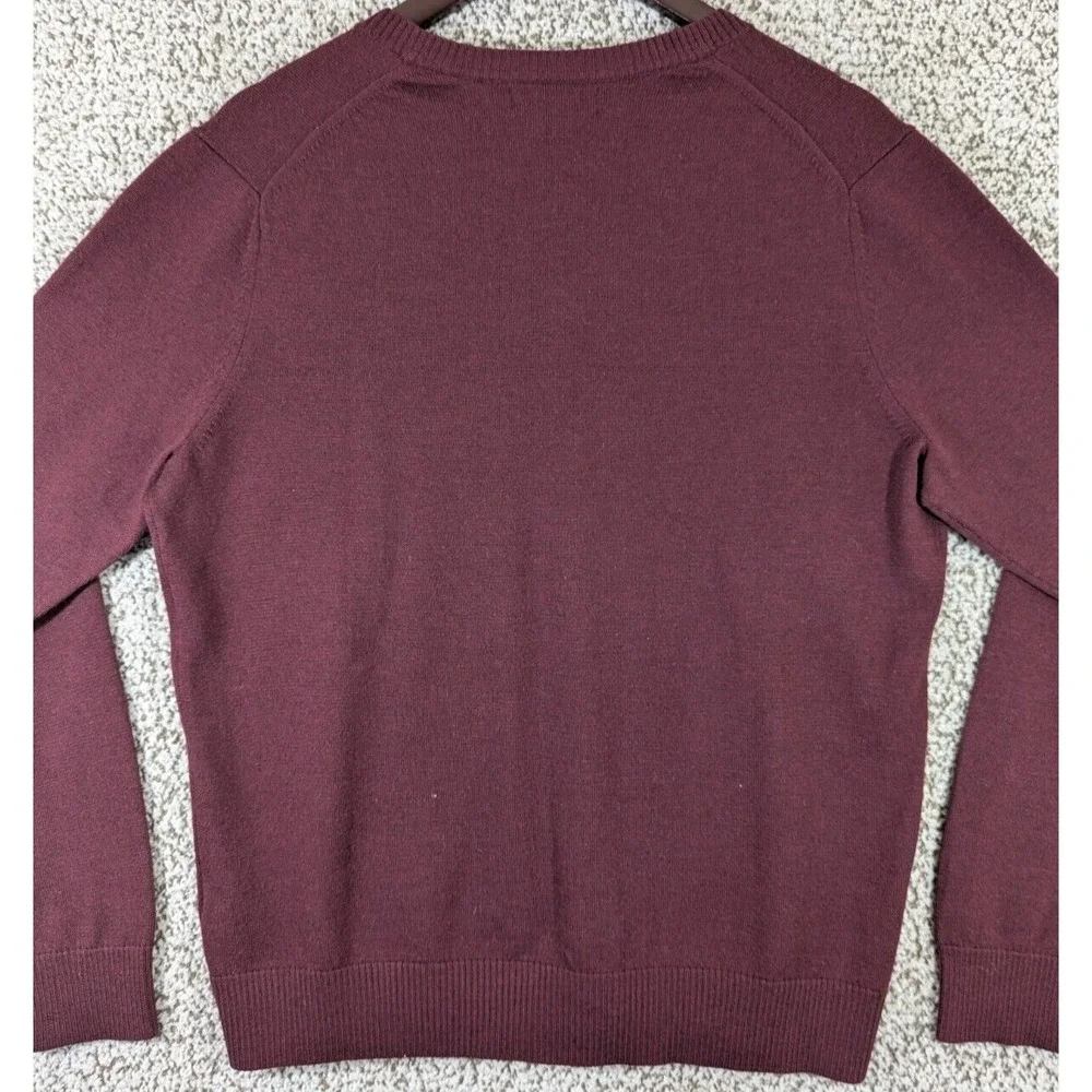 Banana Republic‎ Mens Large Red 100% Italian Merino Wool Sweater Modern Classic